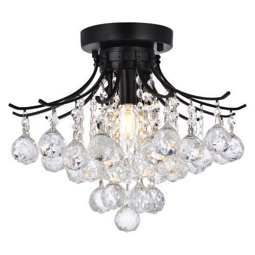 Elegant Flush Mount Light - Black, L 16" (V8000F16BK-RC)