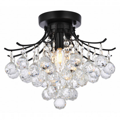 Elegant Flush Mount Light - Black, L 16" (V8000F16BK-RC)