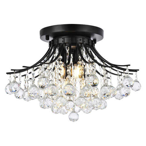 Elegant Flush Mount Light - Black, L 19" (V8000F19BK-RC)