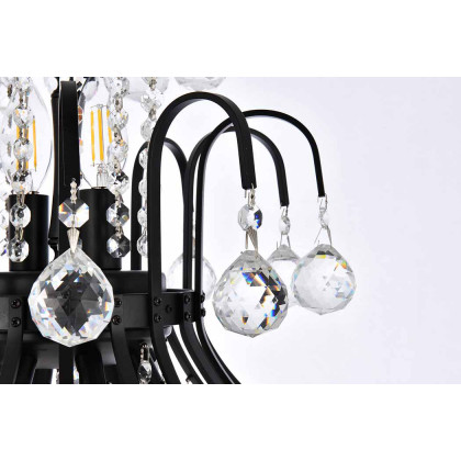 Elegant Pendant Light - Black, L 19" (V8001D19BK-RC)