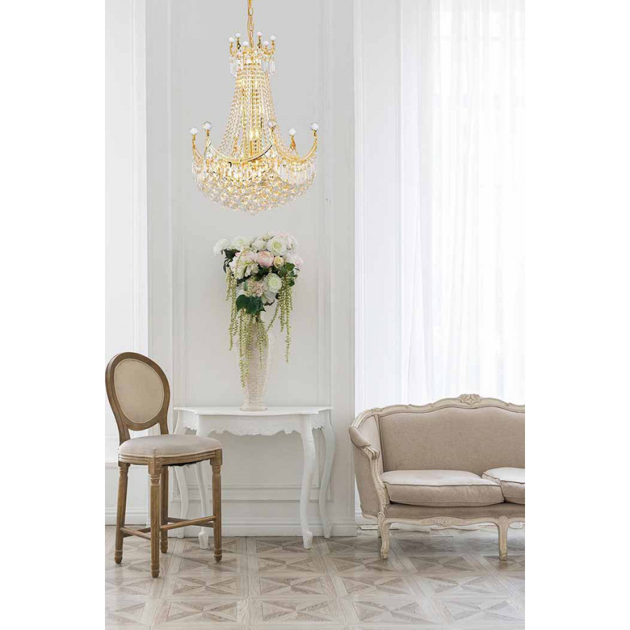 Elegant Chandelier - Gold, L 24" (V8949D24G-RC)