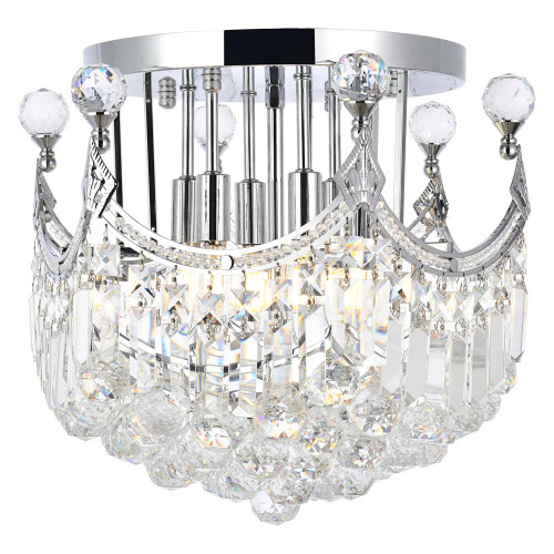 Elegant Flush Mount Light - Chrome, L 16" (V8949F16C-RC)
