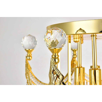 Elegant Flush Mount Light - Gold, L 16" (V8949F16G-RC)