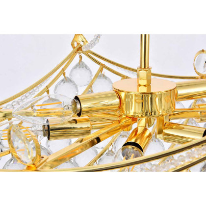 Elegant Chandelier - Gold, L 16" (V9800D28G-RC)