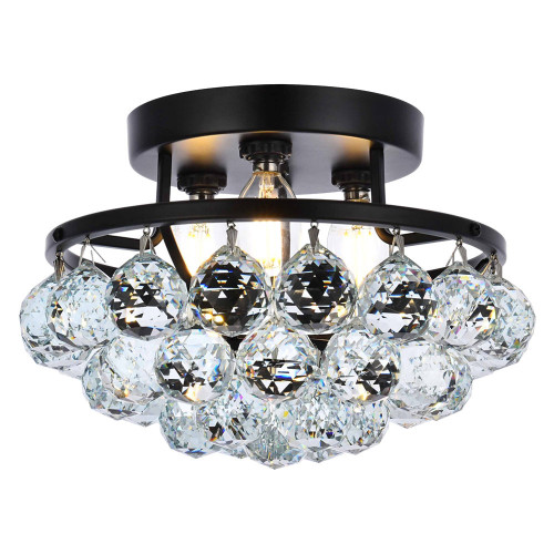 Elegant Flush Mount Light - Black, L 10" (V9805F10BK-RC)
