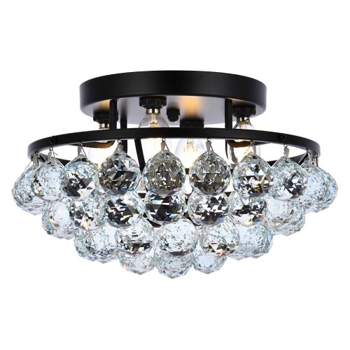 Elegant Flush Mount Light - Black, L 14" (V9805F14BK-RC)