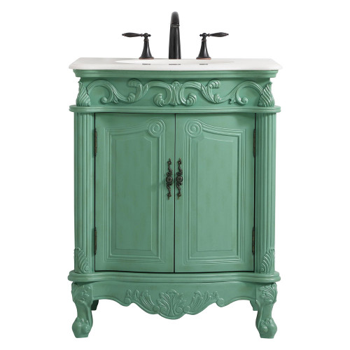 Elegant Vanity Cabinet 2 Door - Vintage Mint, L 27" (VF-1008VM)