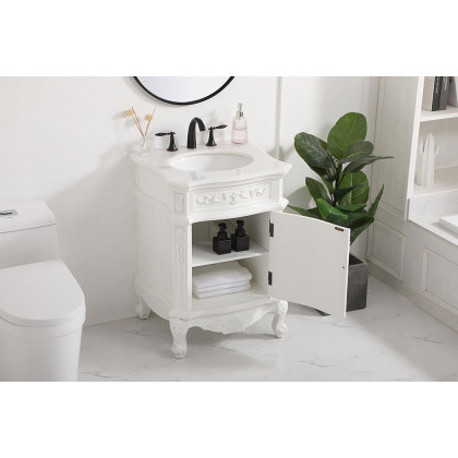 Elegant 24" Single Bathroom Vanity Set - Antique White (VF-1031AW)