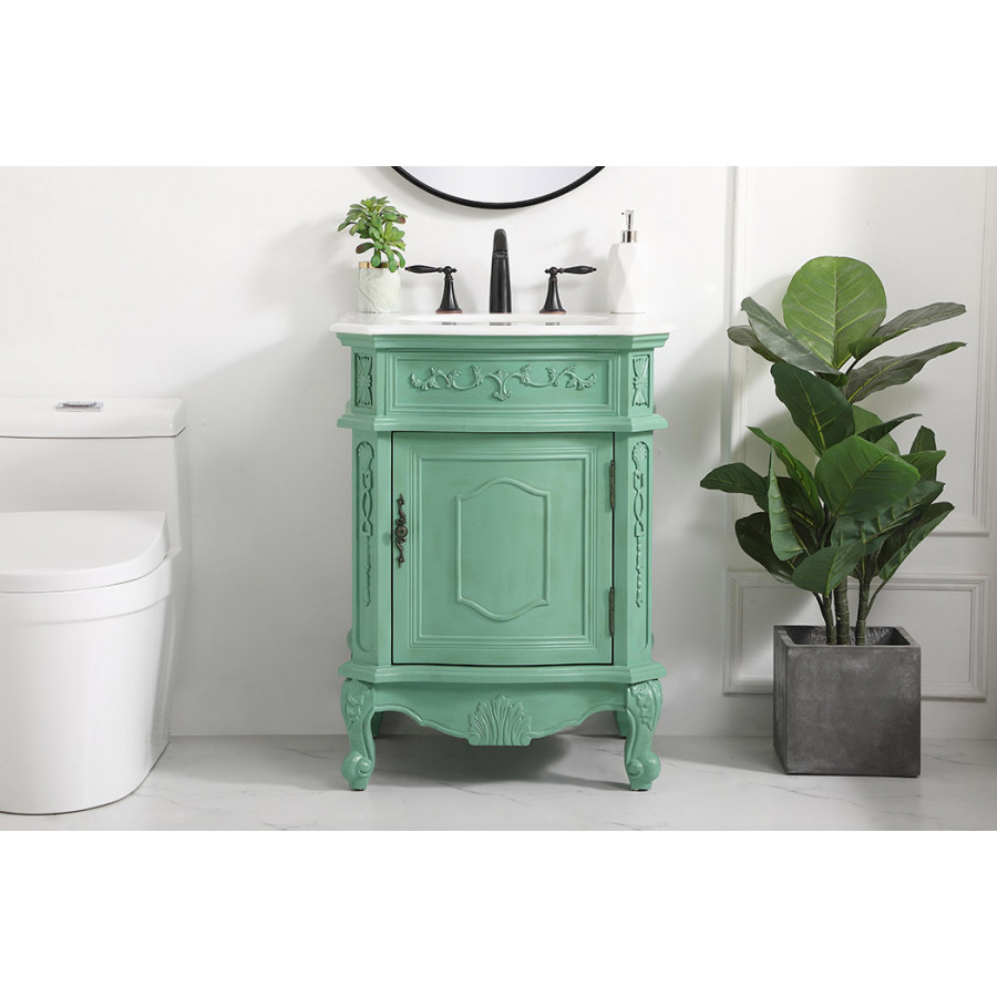 Elegant 24" Single Bathroom Vanity Set - Vintage Mint (VF-1031VM)