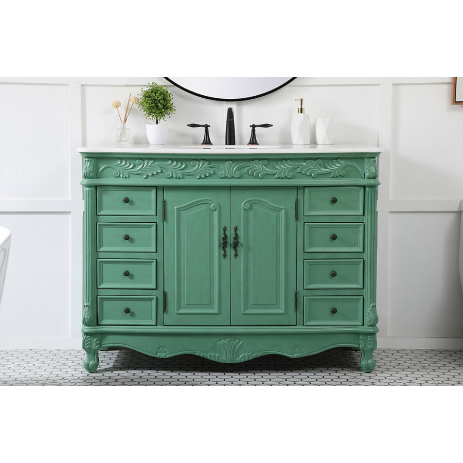 Elegant 48" Single Bathroom Vanity Set - Vintage Mint (VF-1039VM)