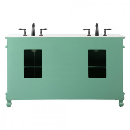 Elegant Windsor 60" Wide Double Vanity Set - Vintage Mint (VF-1049VM)