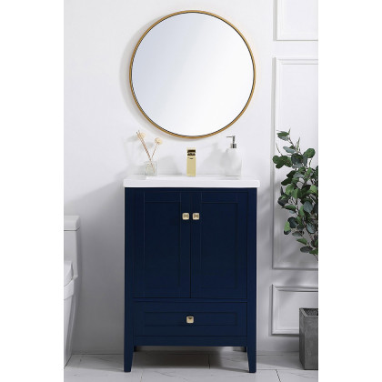 Elegant Single Bathroom Vanity Set - Blue (VF-2001BL)