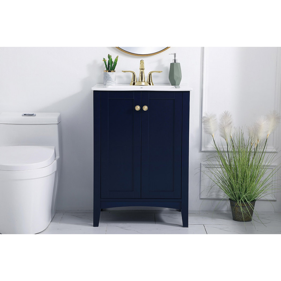 Elegant Mod 24" Free Standing Single Bathroom Vanity Set - Blue (VF-2003BL)