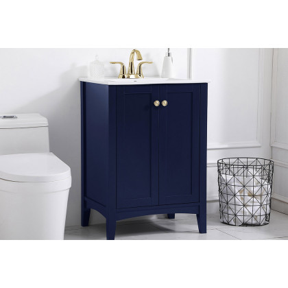Elegant Mod 24" Free Standing Single Bathroom Vanity Set - Blue (VF-2003BL)