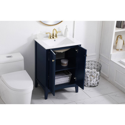 Elegant Mod 24" Free Standing Single Bathroom Vanity Set - Blue (VF-2003BL)
