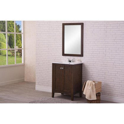 Elegant Mod 24" Free Standing Single Bathroom Vanity Set - Brown (VF-2007)