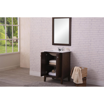 Elegant Mod 24" Free Standing Single Bathroom Vanity Set - Brown (VF-2007)