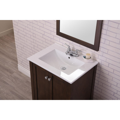 Elegant Mod 24" Free Standing Single Bathroom Vanity Set - Brown (VF-2007)