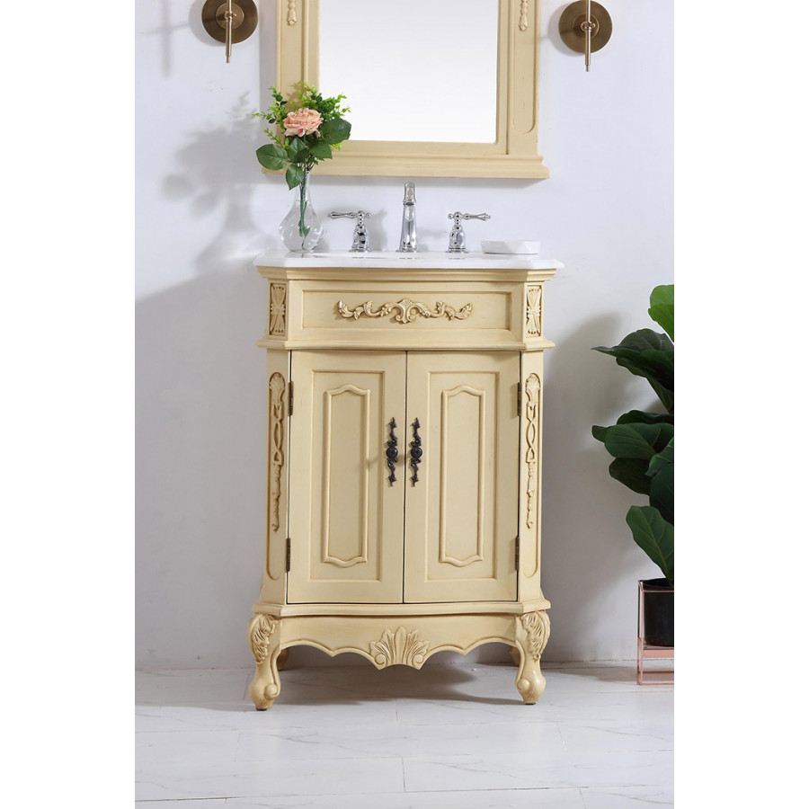 Elegant Danville Vanity Sink Set - Light Antique Beige, L 24" (VF10124LT)