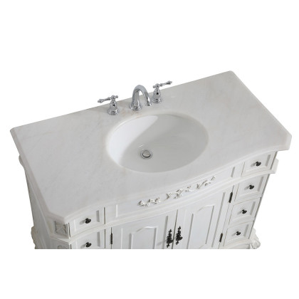 Elegant Danville Wide Vanity Set - Antique White, L 42" (VF10142AW)