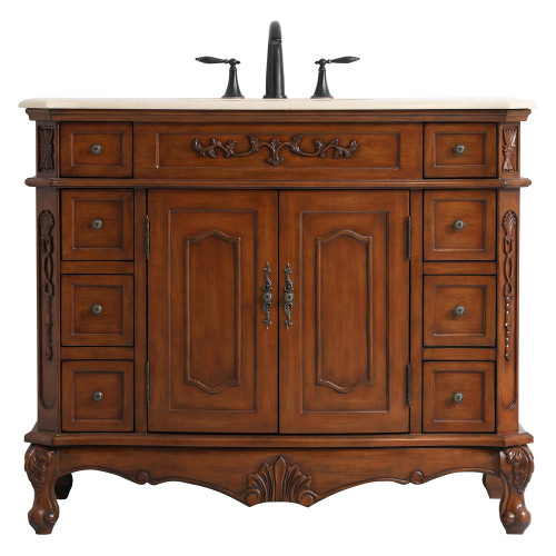 Elegant Danville Wide Vanity Set - Teak, L 42" (VF10142TK)