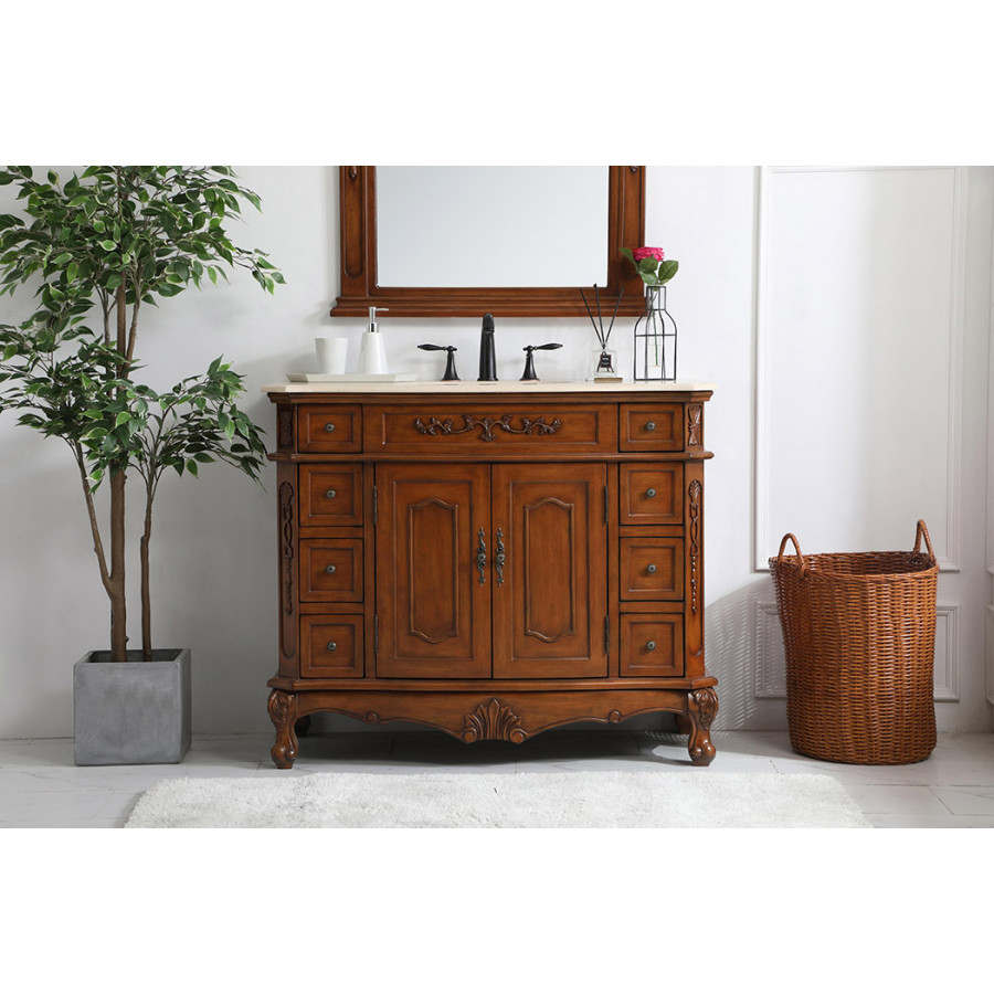 Elegant Danville Wide Vanity Set - Teak, L 42" (VF10142TK)