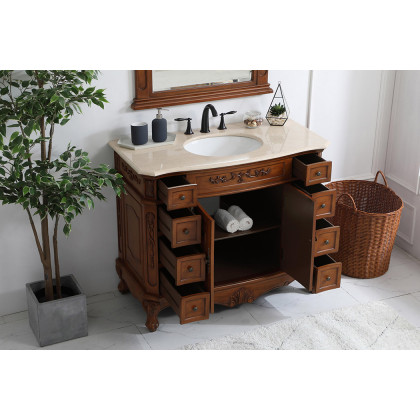 Elegant Danville Wide Vanity Set - Teak, L 42" (VF10142TK)