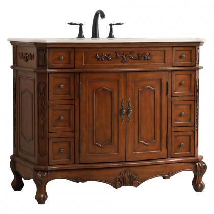 Elegant Danville Wide Vanity Set - Teak, L 42" (VF10142TK)