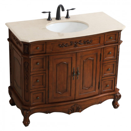 Elegant Danville Wide Vanity Set - Teak, L 42" (VF10142TK)
