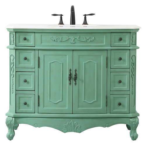 Elegant Danville Wide Vanity Set - Vintage Mint, L 42" (VF10142VM)