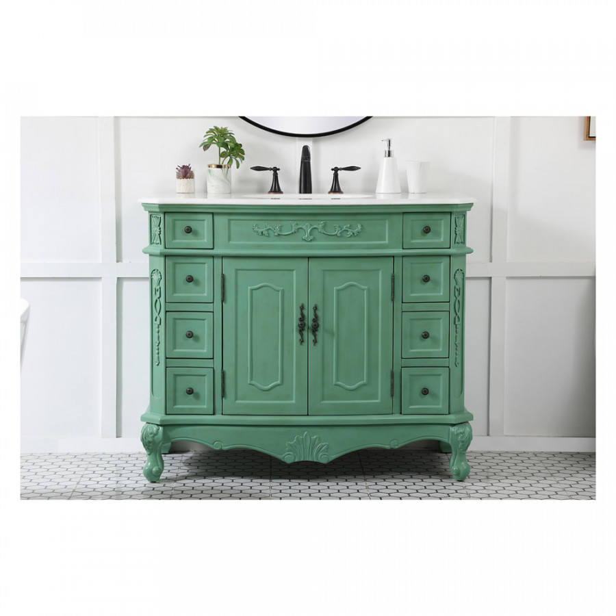 Elegant Danville Wide Vanity Set - Vintage Mint, L 42" (VF10142VM)