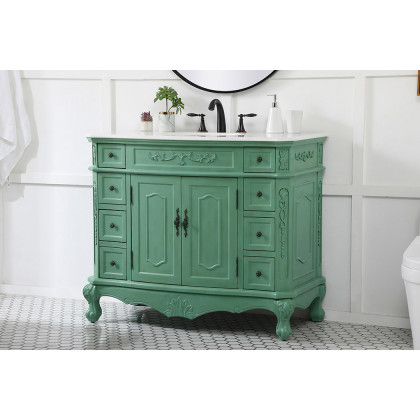Elegant Danville Wide Vanity Set - Vintage Mint, L 42" (VF10142VM)