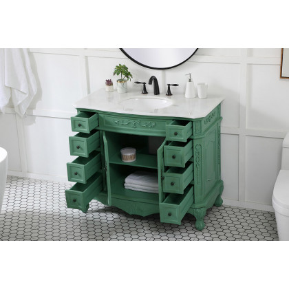 Elegant Danville Wide Vanity Set - Vintage Mint, L 42" (VF10142VM)