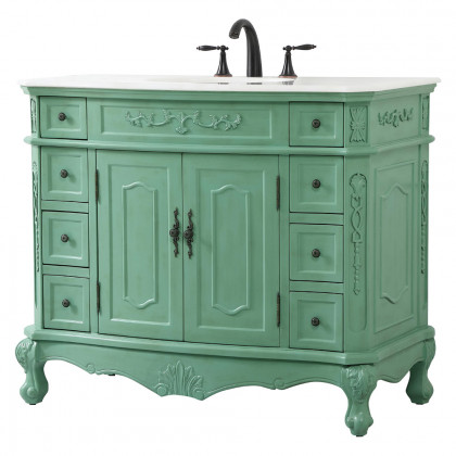 Elegant Danville Wide Vanity Set - Vintage Mint, L 42" (VF10142VM)