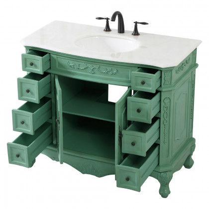 Elegant Danville Wide Vanity Set - Vintage Mint, L 42" (VF10142VM)
