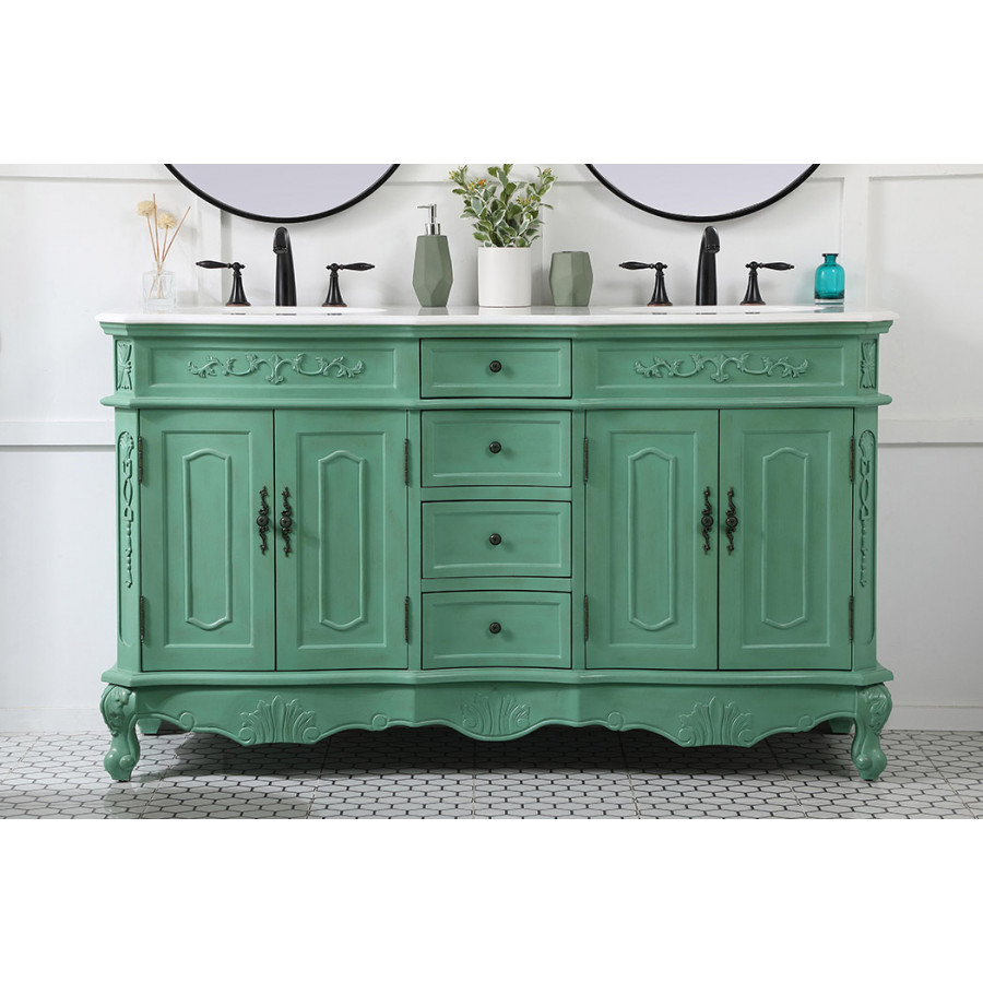 Elegant Danville Double Vanity Sink Set - Vintage Mint (VF10160DVM)