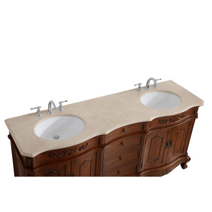Elegant Danville Double Vanity Sink Set - Teak (VF10172DTK)
