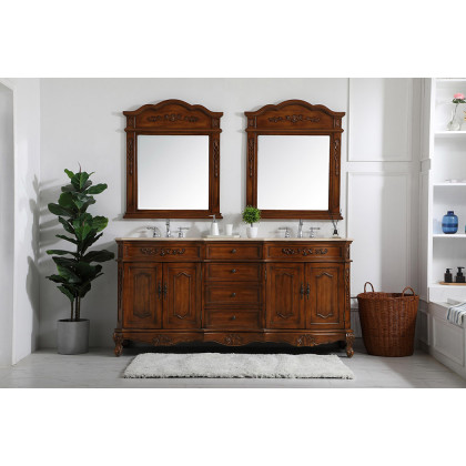 Elegant Danville Double Vanity Sink Set - Teak (VF10172DTK)