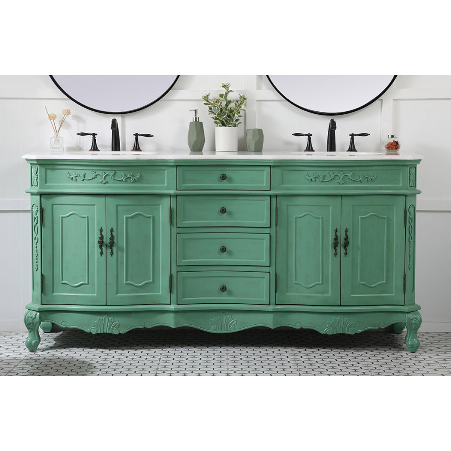 Elegant Danville Double Vanity Sink Set - Vintage Mint (VF10172DVM)