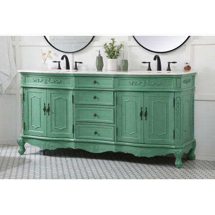 Elegant Danville Double Vanity Sink Set - Vintage Mint (VF10172DVM)