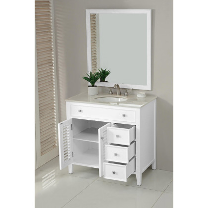 Elegant Cape Cod 36" Free Standing Single Bathroom Vanity Set - White (VF10436WH)