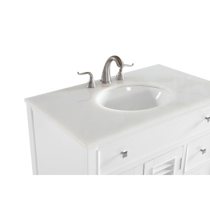 Elegant Cape Cod 36" Free Standing Single Bathroom Vanity Set - White (VF10436WH)