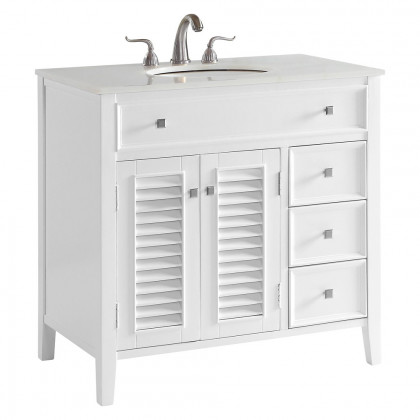 Elegant Cape Cod 36" Free Standing Single Bathroom Vanity Set - White (VF10436WH)