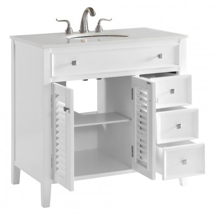 Elegant Cape Cod 36" Free Standing Single Bathroom Vanity Set - White (VF10436WH)