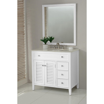 Elegant Cape Cod 36" Free Standing Single Bathroom Vanity Set - White (VF10436WH)