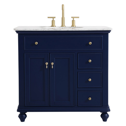 Elegant Otto Single Bathroom Vanity Set - Blue, L 36" (VF12336BL)