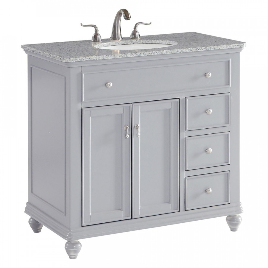 Elegant Otto Single Bathroom Vanity Set - Gray, L 36" (VF12336GR)