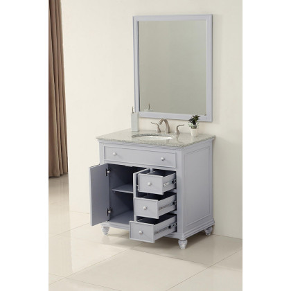 Elegant Otto Single Bathroom Vanity Set - Gray, L 36" (VF12336GR)