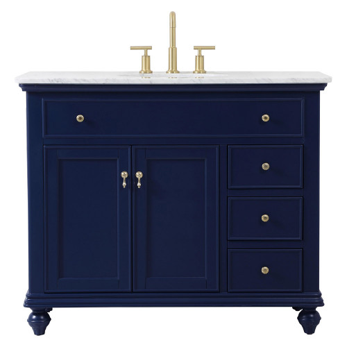 Elegant Otto Single Bathroom Vanity Set - Blue, L 42" (VF12342BL)