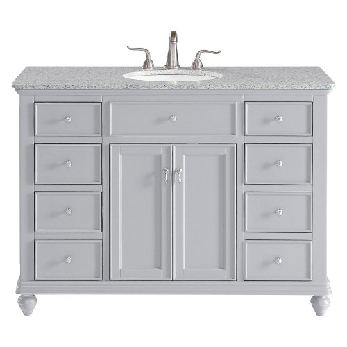 Elegant Otto 48" 8 Drawer Rectangle Single Bathroom Vanity Sink Set - Gray (VF12348GR)